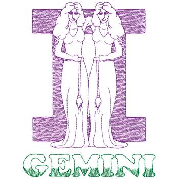 Large Gemini Machine Embroidery Design