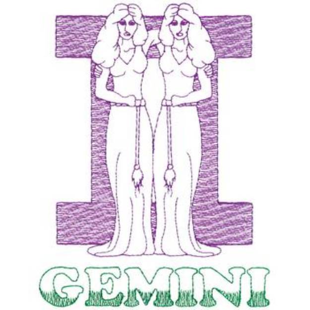 Picture of Large Gemini Machine Embroidery Design