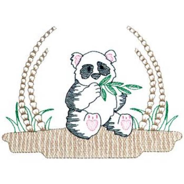 Picture of Large Panda Scene Machine Embroidery Design