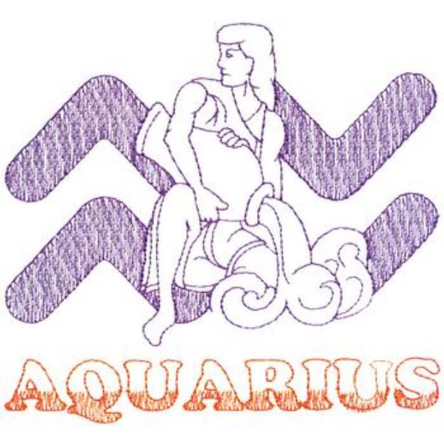 Picture of Large Aquarius Machine Embroidery Design