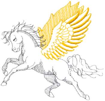 Large Pegasus Machine Embroidery Design