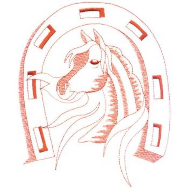Picture of Large Arabian & Horseshoe Machine Embroidery Design