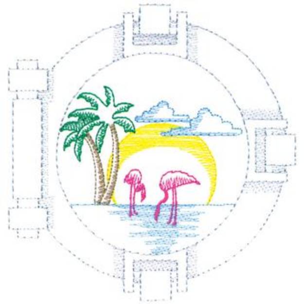 Picture of Large Porthole Machine Embroidery Design