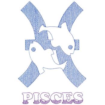 Large Pisces Machine Embroidery Design