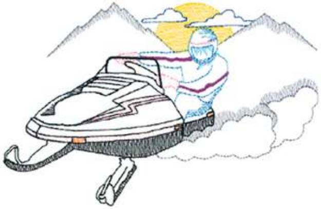 Picture of Large Snowmobile Machine Embroidery Design