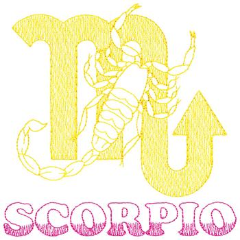 Large Scorpio Machine Embroidery Design