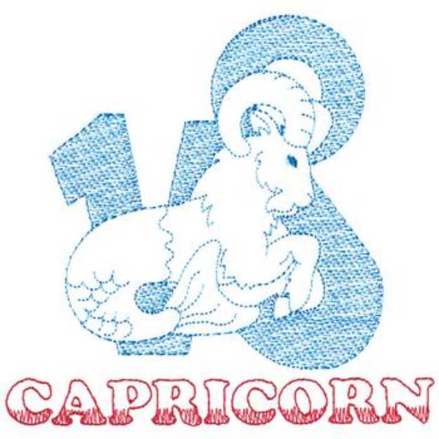 Picture of Large Capricorn Machine Embroidery Design
