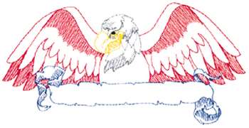 Large Eagle &  Banner Machine Embroidery Design