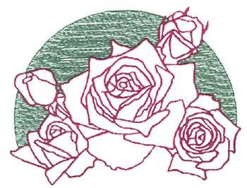 Small Rose Scene Machine Embroidery Design