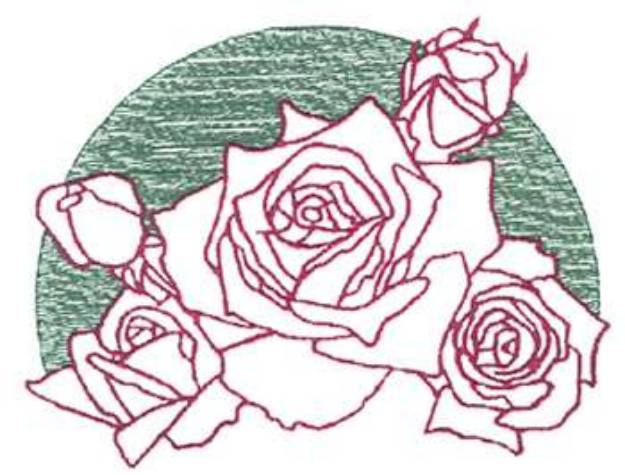 Picture of Small Rose Scene Machine Embroidery Design
