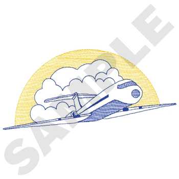 Small Jet Plane Machine Embroidery Design