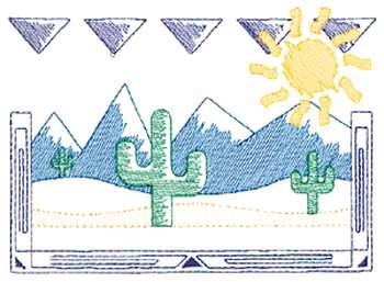 Southwest Cactus Machine Embroidery Design