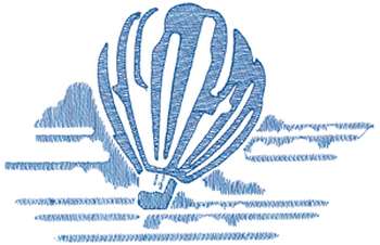 Small Hot Air Balloon Machine Embroidery Design