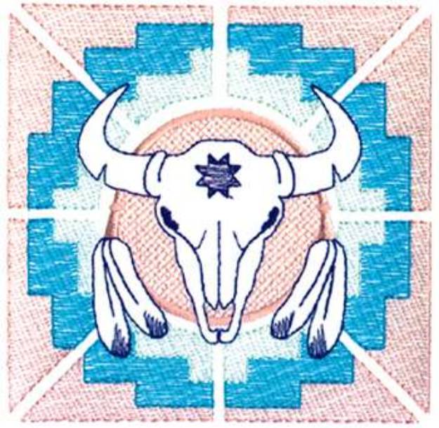 Picture of Small Southwest Skull Machine Embroidery Design