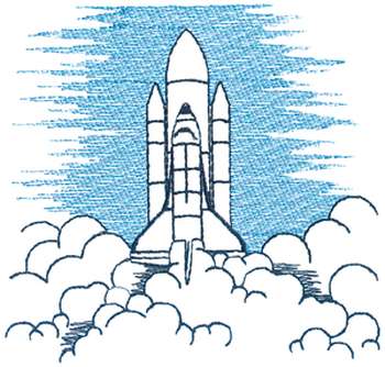 Small Space Shuttle Machine Embroidery Design