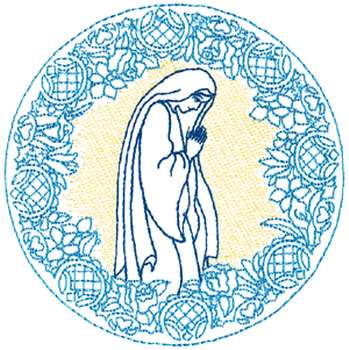 Small Praying Woman Machine Embroidery Design