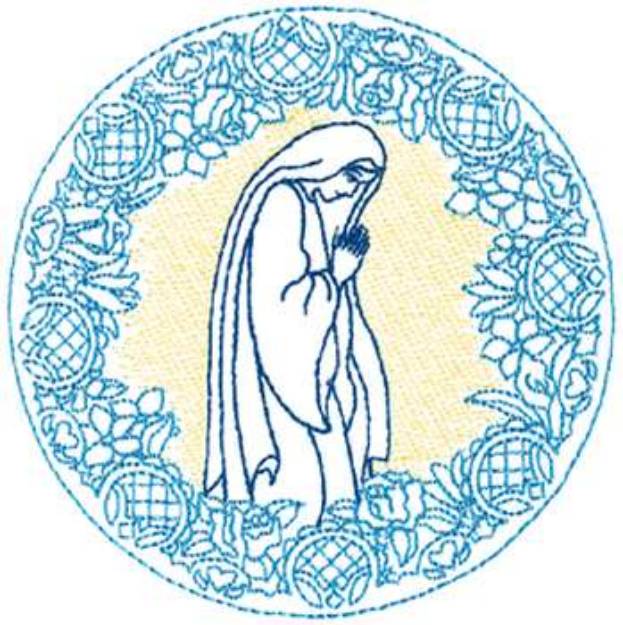 Picture of Small Praying Woman Machine Embroidery Design