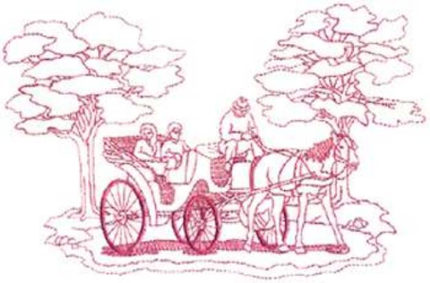 Picture of Small Horse & Carriage Machine Embroidery Design