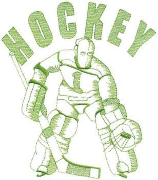 Picture of Small Hockey Goalie Machine Embroidery Design