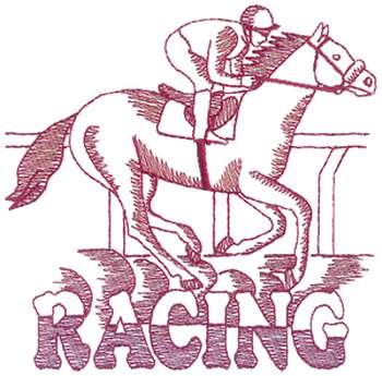 Small Horse Racing Machine Embroidery Design