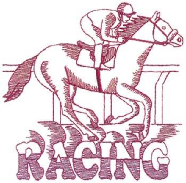 Picture of Small Horse Racing Machine Embroidery Design
