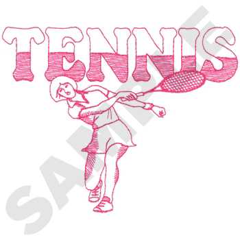 Small Female Tennis Machine Embroidery Design