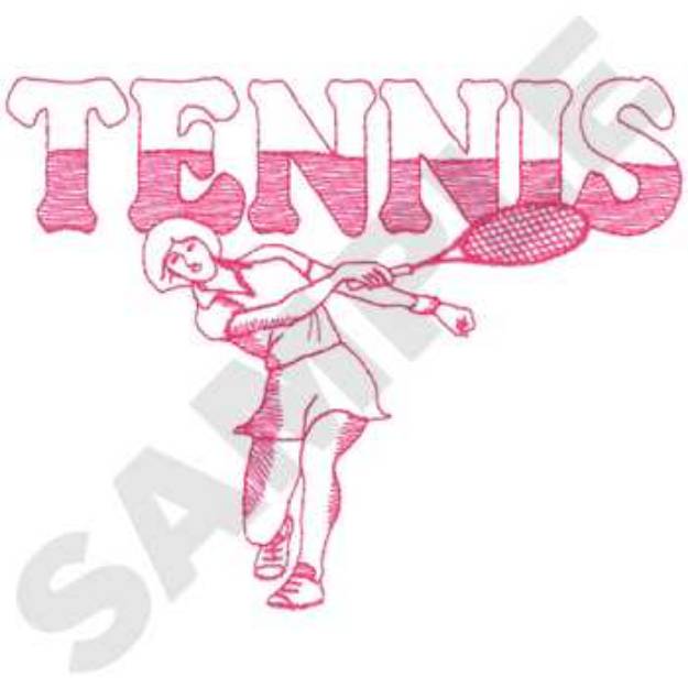 Picture of Small Female Tennis Machine Embroidery Design
