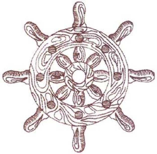 Picture of Small Ships Wheel Machine Embroidery Design