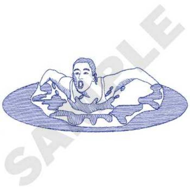 Picture of Small Female Swimmer Machine Embroidery Design