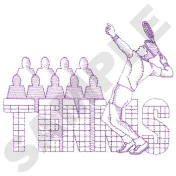 Small  Male Tennis Player Machine Embroidery Design