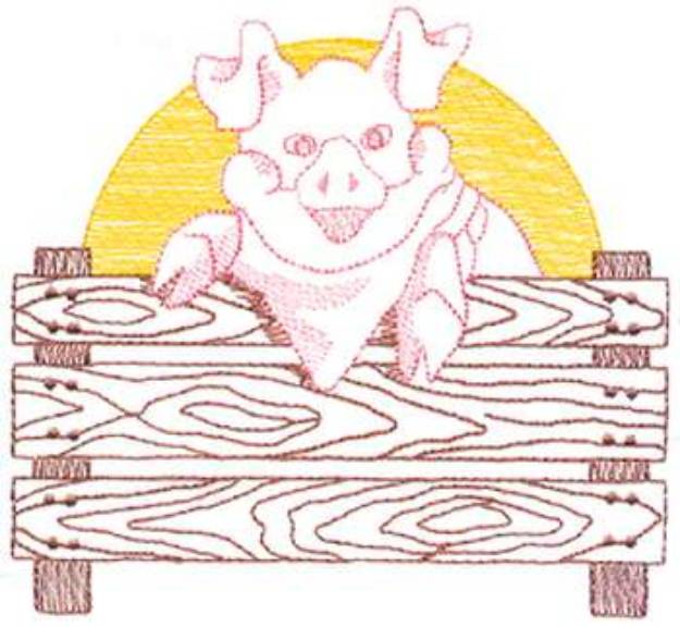Picture of Small Pig Machine Embroidery Design