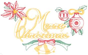 Small Merry Christmas Machine Embroidery Design