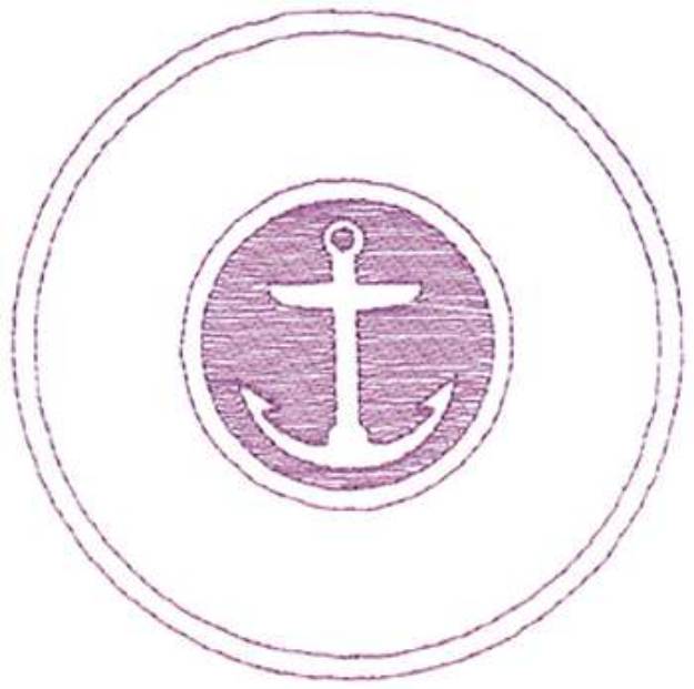 Picture of Small Anchor Name Drop Machine Embroidery Design