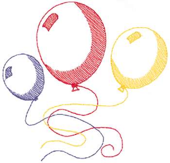 Small Balloons Machine Embroidery Design