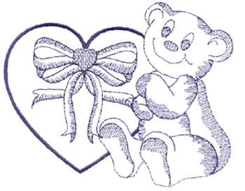 Small Bear With Heart Machine Embroidery Design