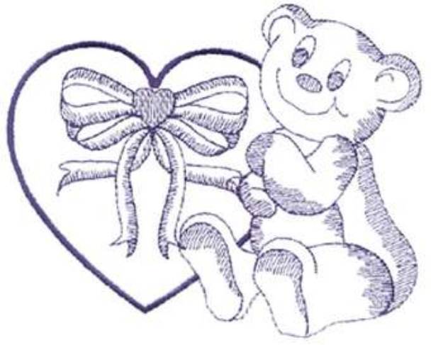 Picture of Small Bear With Heart Machine Embroidery Design