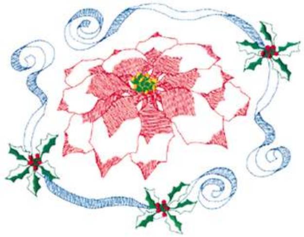Picture of Small Poinsettia Machine Embroidery Design