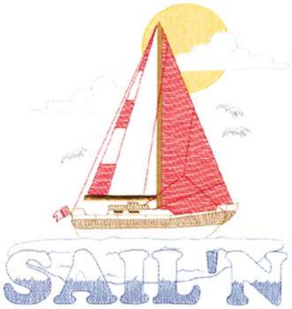 Picture of Small Sailn Machine Embroidery Design