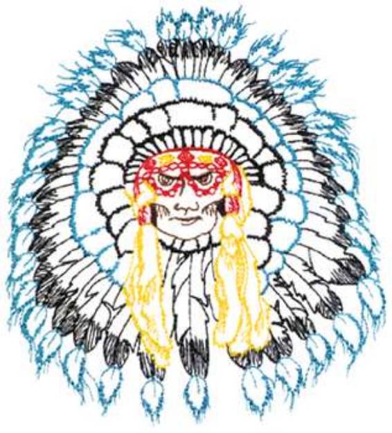 Picture of Small War Bonnet Machine Embroidery Design
