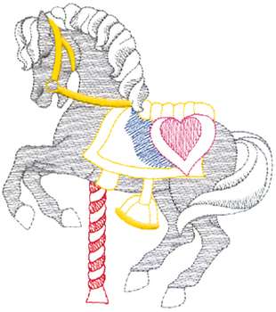 Small Carousel Pony Machine Embroidery Design