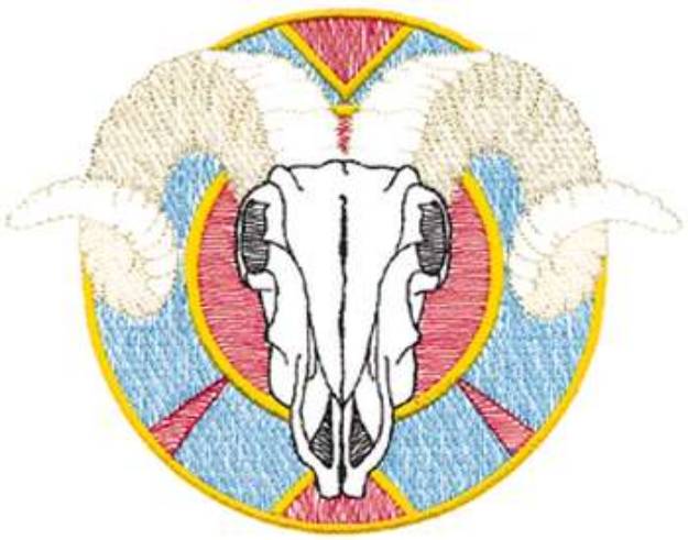 Picture of Small Ram Skull Machine Embroidery Design