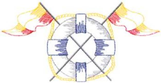 Picture of Small Preserver & Flags Machine Embroidery Design