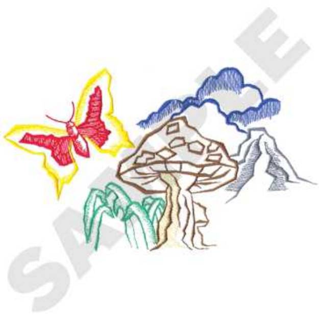Picture of Small Butterfly Machine Embroidery Design