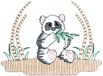 Small Panda Scene Machine Embroidery Design
