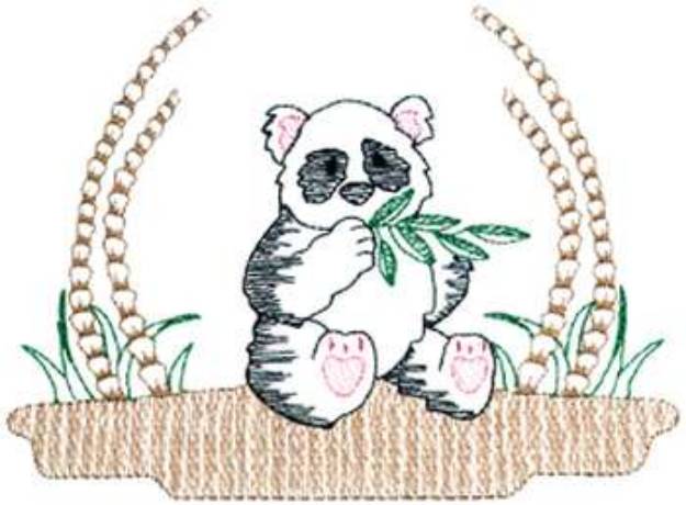 Picture of Small Panda Scene Machine Embroidery Design