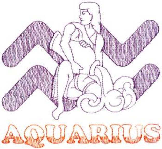 Picture of Small Aquarius Machine Embroidery Design