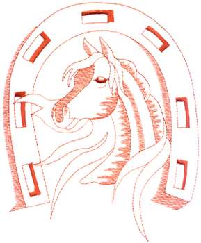 Small Arabian & Horseshoe Machine Embroidery Design