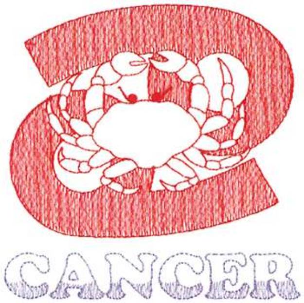 Picture of Small Cancer Machine Embroidery Design