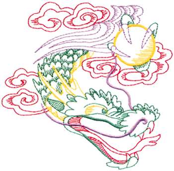 Small Dragon Machine Embroidery Design