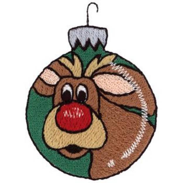 Picture of Rudolph Bulb Machine Embroidery Design